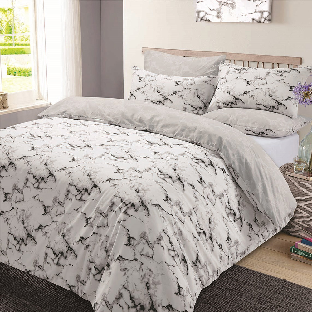 Dreamscene Marble Duvet Cover Pillowcase Bedding Set Single Double