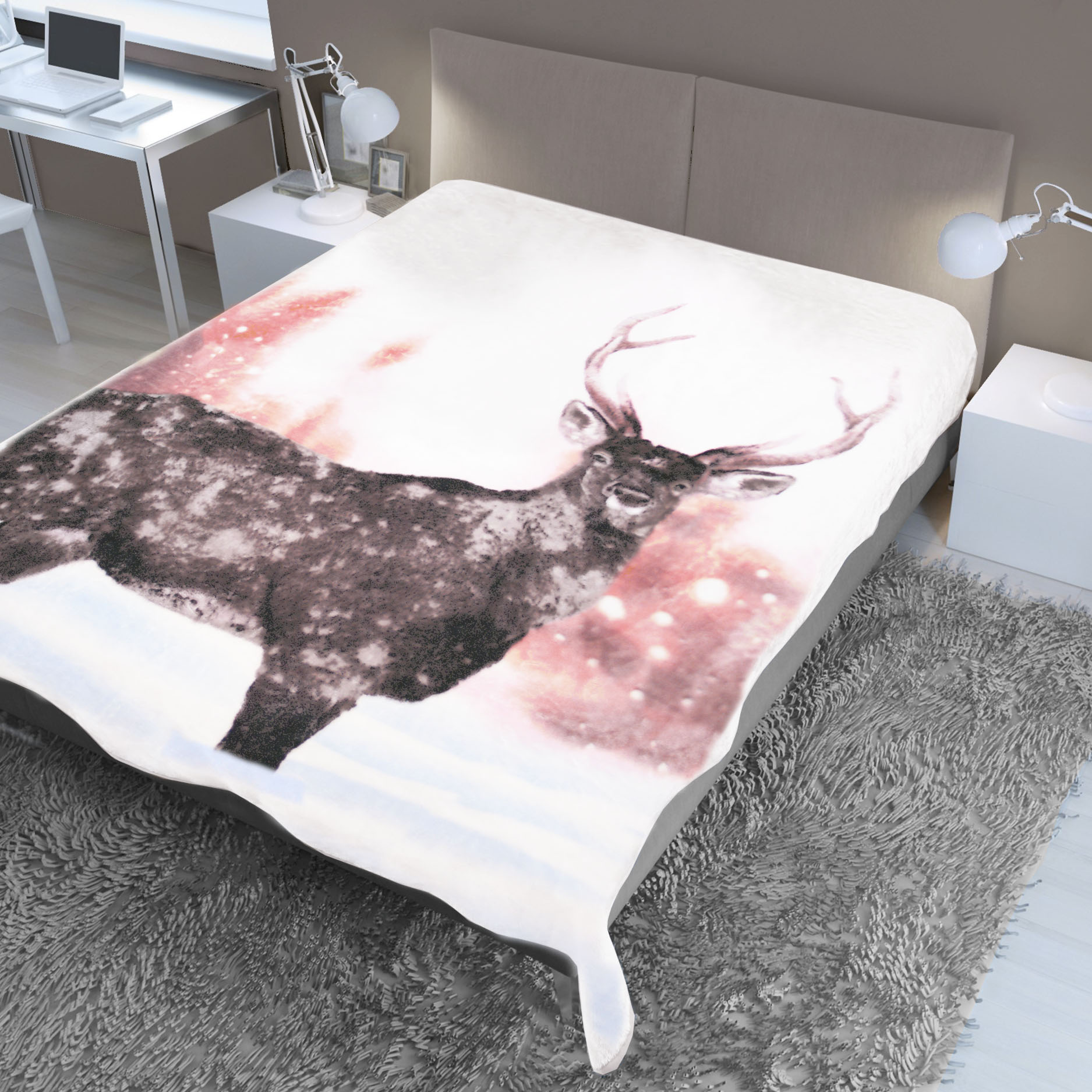 Dreamscene Animal Print Faux Fur Large Mink Throw Warm Fleece Bed Sofa