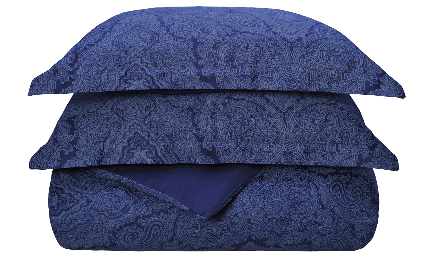 600 Thread Count Cotton Blend Paisley Lightweight Breathable Duvet Cover Set - Picture 6 of 9