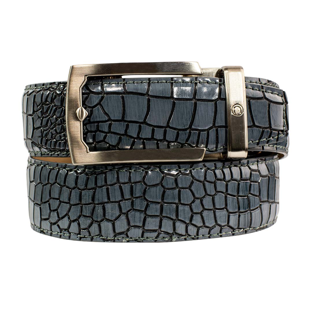 Nexbelt Crocodile Dress Belt Ratchet Embossed Leather Belt - New