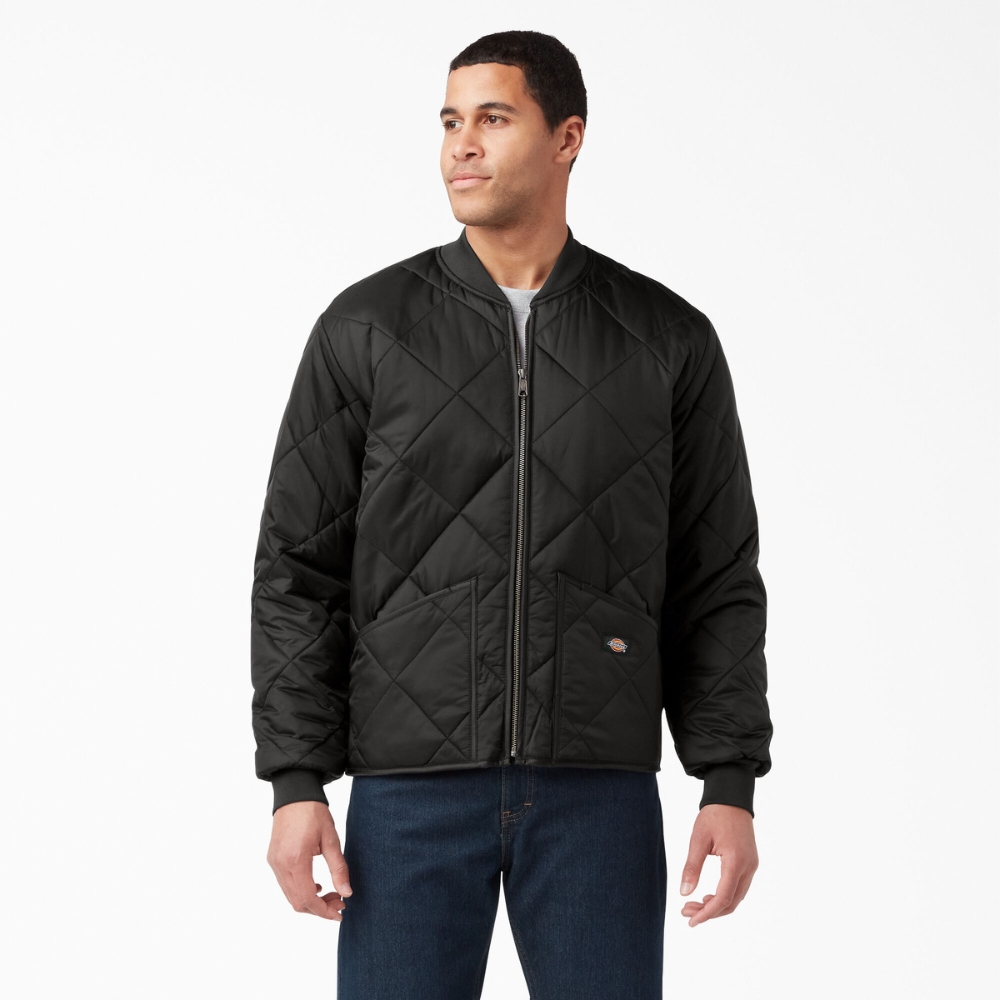 Dickies Mens Diamond Quilted Jacket Full Zip Coat - A875X - New