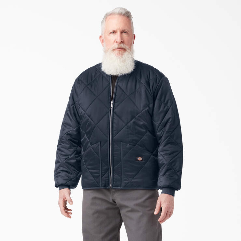 Dickies Mens Diamond Quilted Jacket Full Zip Coat - A875X - 
