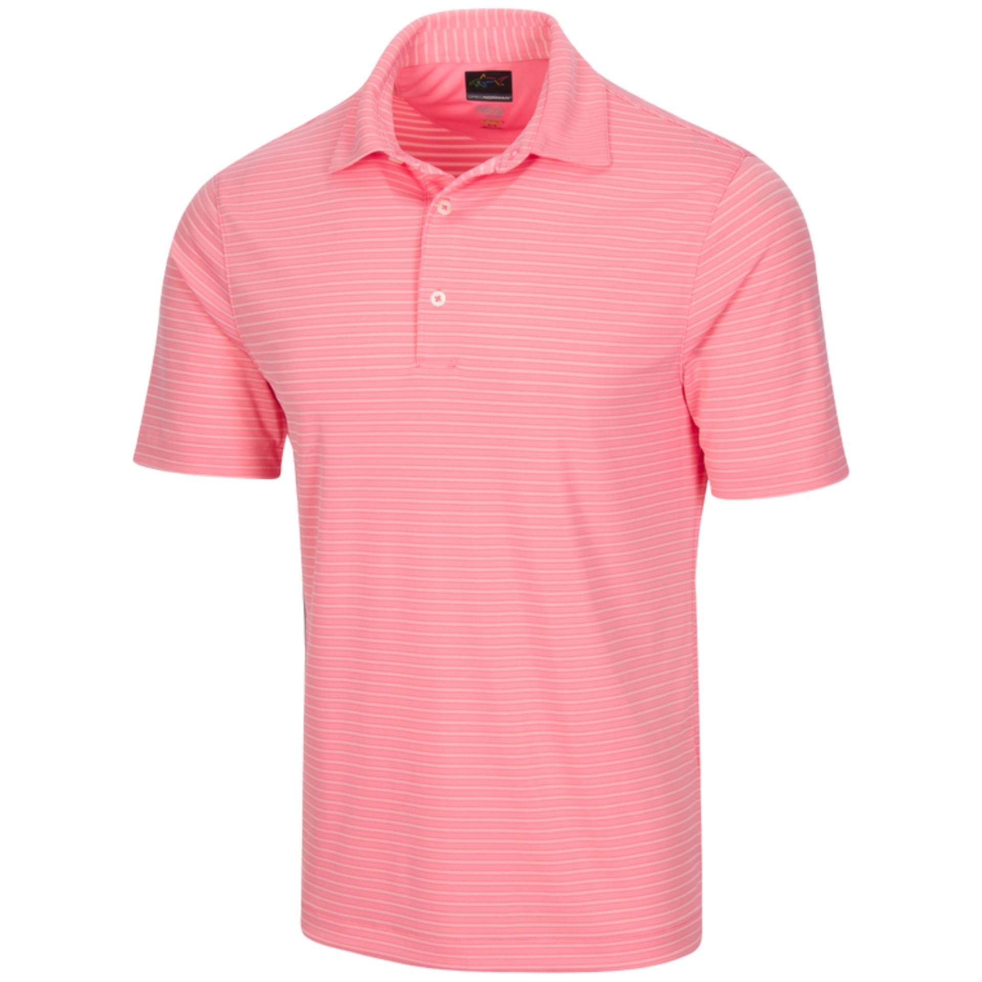 Greg Norman Mens ML75 Microlux Stripe Polo Golf Shirt G7S22K471 New