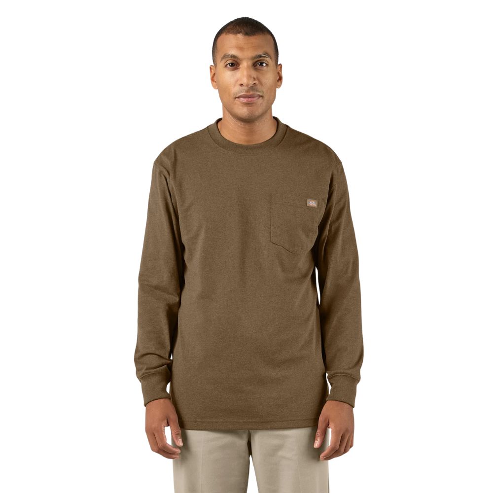 Dickies Mens Heavyweight Heathered Long Sleeve Pocket Tee T-Shirt – WL450H