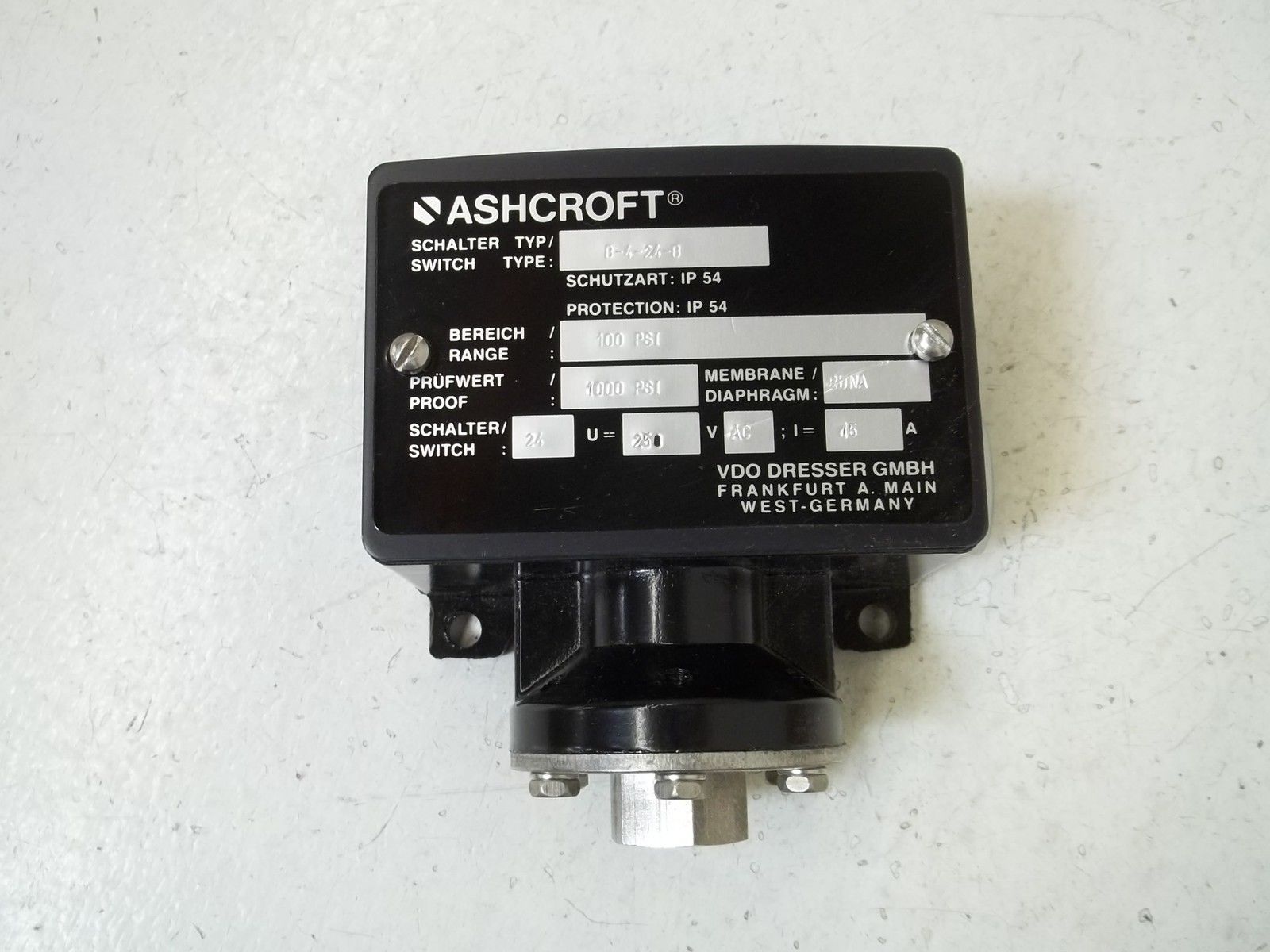 ASHCROFT B424B PRESSURE SWITCH *USED* eBay