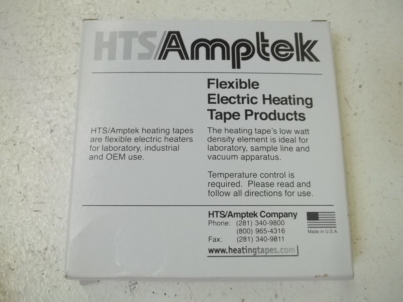 HTS/AMPTEK AWH052060D FLEXIBLE ELECTRIC HEATING TAPE PRODUCTS *NEW IN BOX* eBay