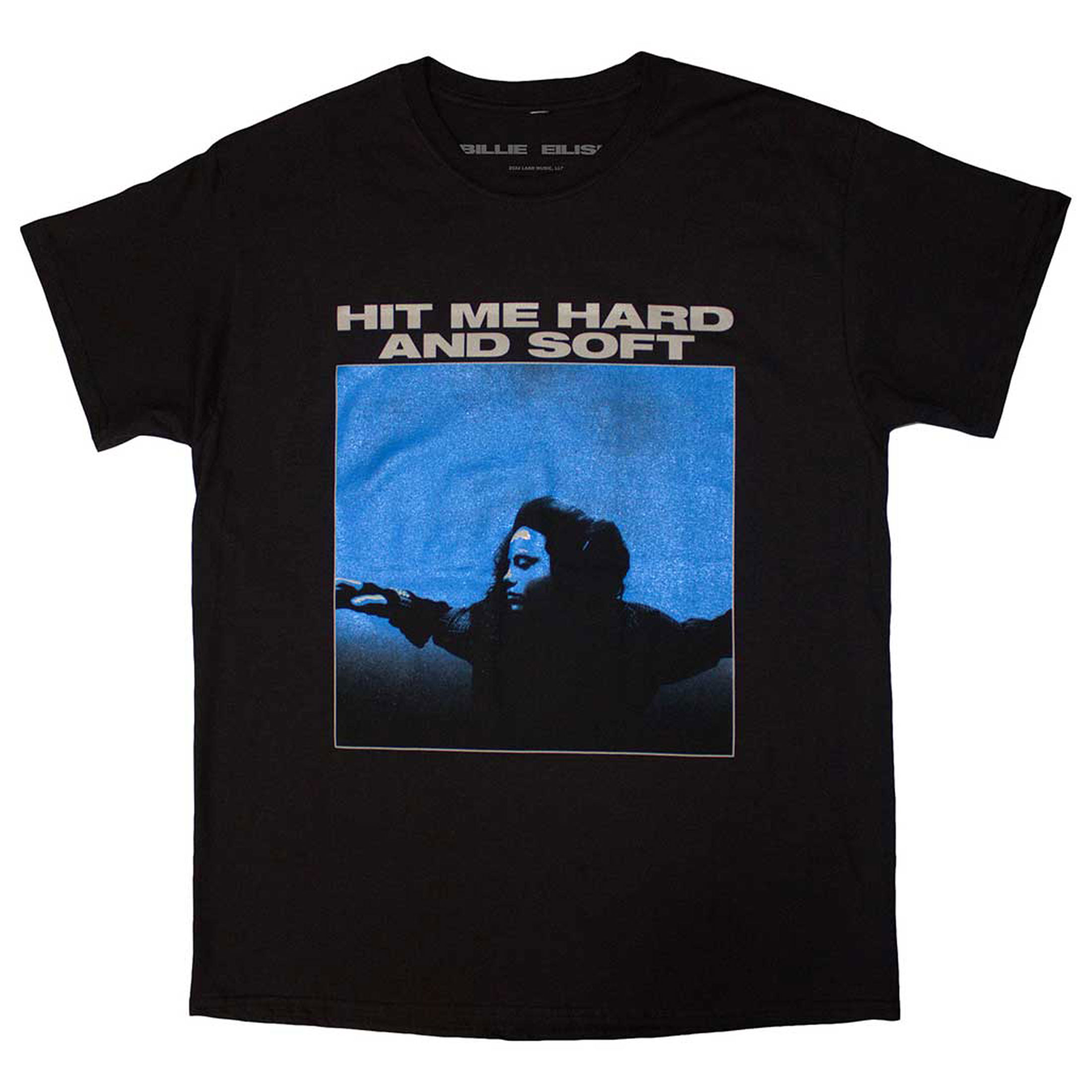 Official Billie Eilish T-Shirt - Airbrush Portrait Photo Logo Unisex Tee, White, Size M
