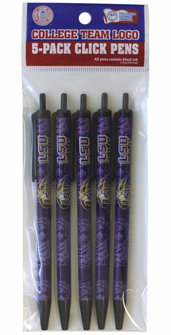 NCAA Offiziell Lizenziert Klick Stifte 5er Pack Schwarze Tinte Wählen Sie Ihr Team - Bild 3 von 5