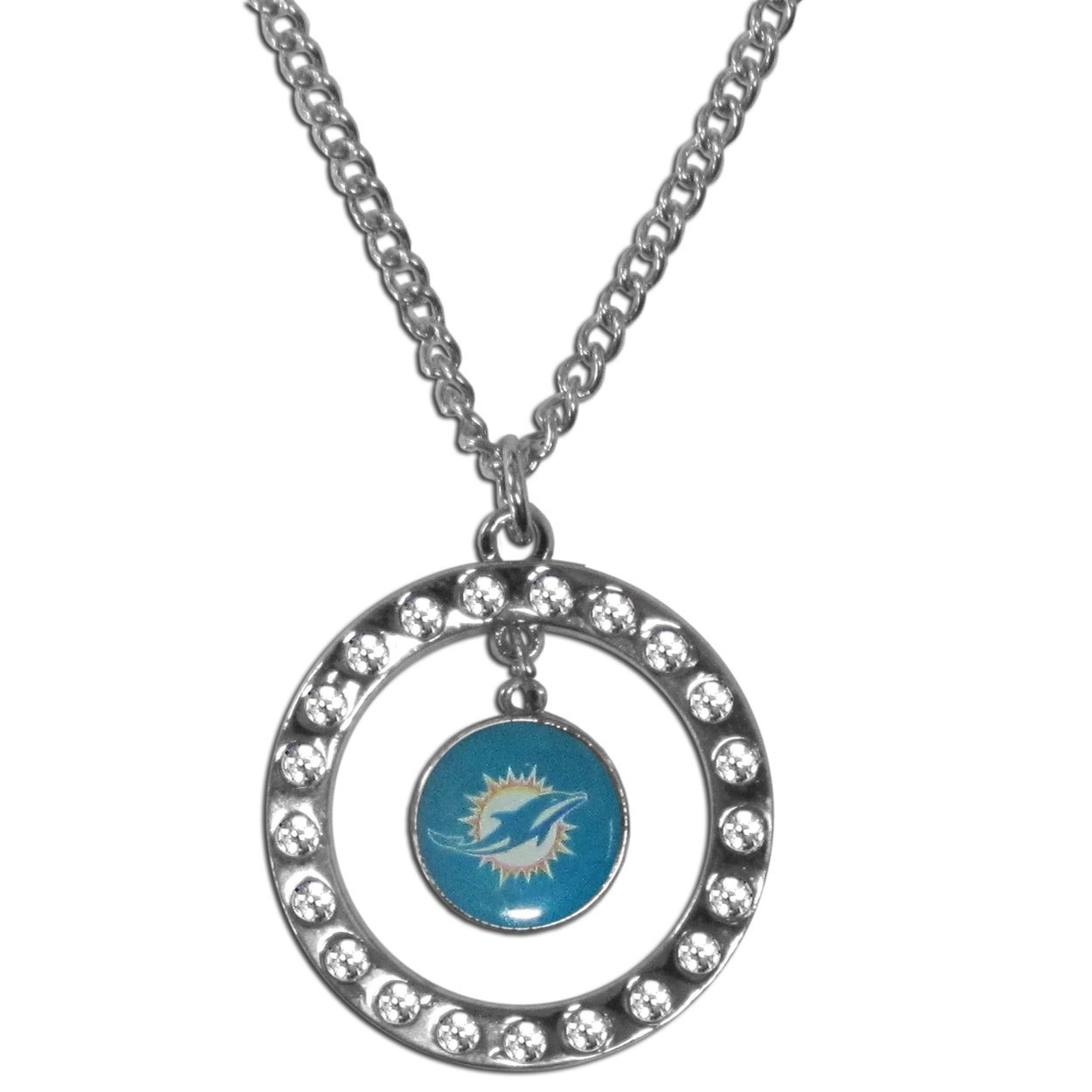 NFL Football Team Logo Womens Ladies Rhinestone Hoop Necklace Pick Your Team - Picture 7 of 13