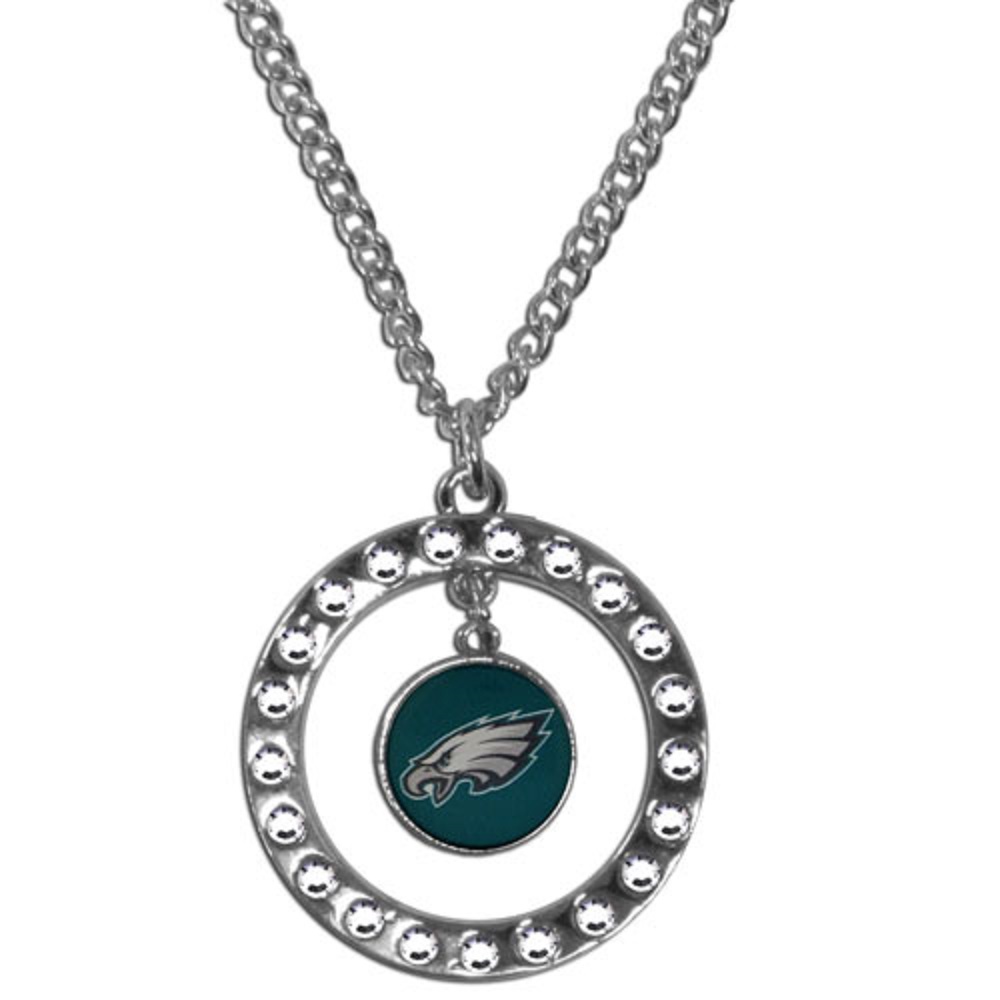 NFL Football Team Logo Womens Ladies Rhinestone Hoop Necklace Pick Your Team - Picture 11 of 13