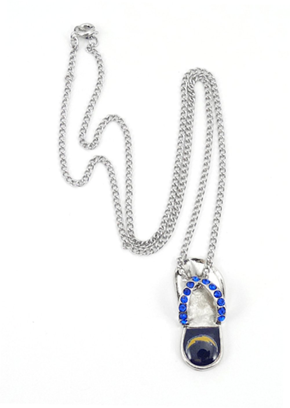NFL Football Team Logo Womens Ladies Crystal Flip Flop Necklace Pick Your Team - Picture 8 of 10