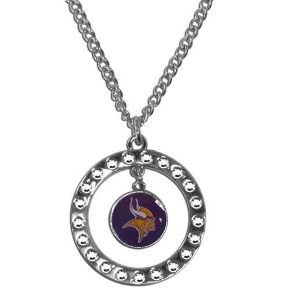 NFL Football Team Logo Womens Ladies Rhinestone Hoop Necklace Pick Your Team - Picture 8 of 13