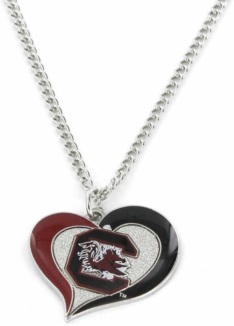 NCAA Football Swirl Heart Necklace Pick Your Team - Picture 2 of 8