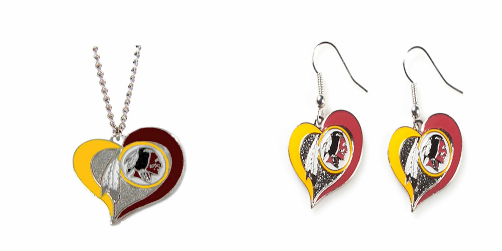 Officially Licensed Swirl Heart Necklace and Earring Set Choose Your Team - Picture 8 of 8