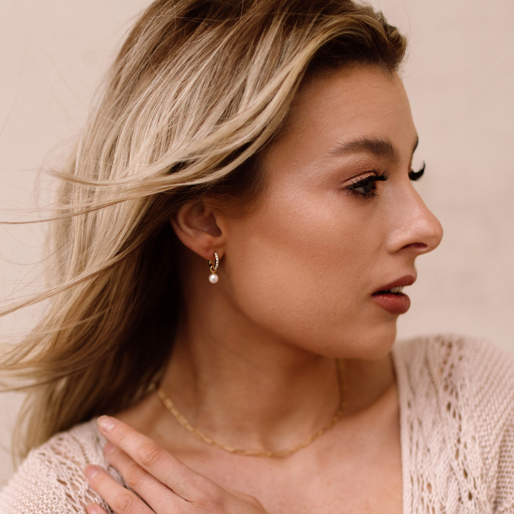 Eternity Mix Hoop Carrier Earring Made With Swarovski Crystals