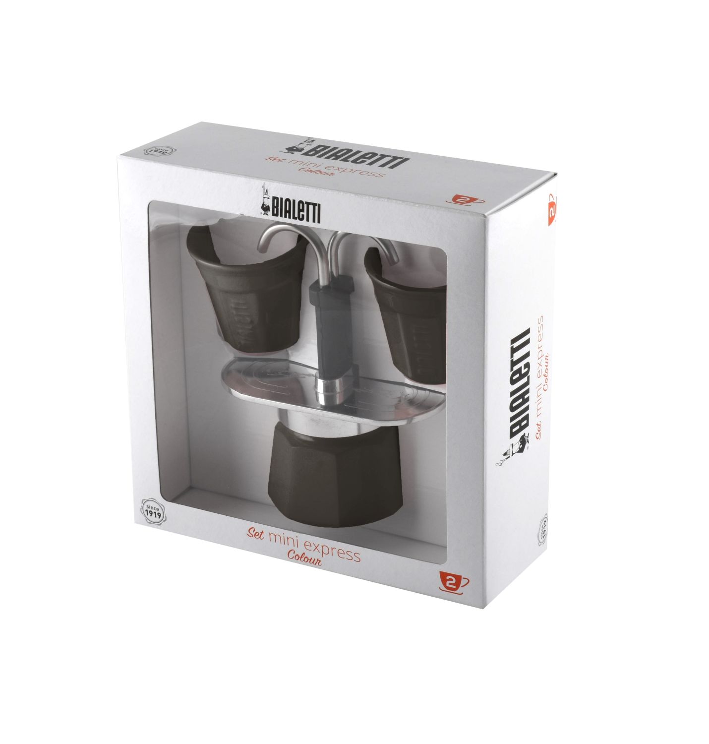 Bialetti Mini Express Espresso Maker 2 Cup & 2 Bicchierini Coffee