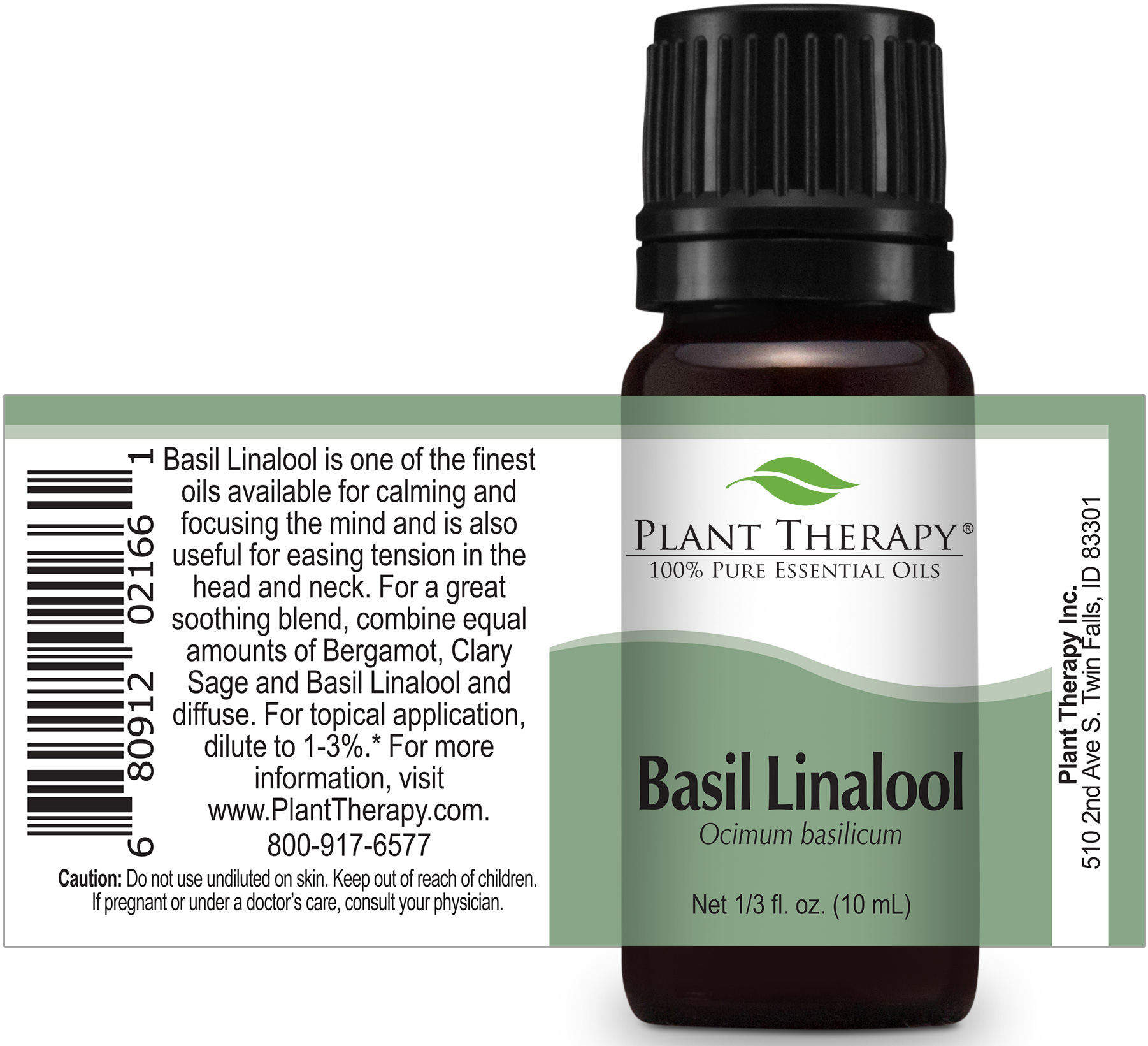 Basil (linalool CT) Essential Oil 10 ml. 100 Pure, Undiluted
