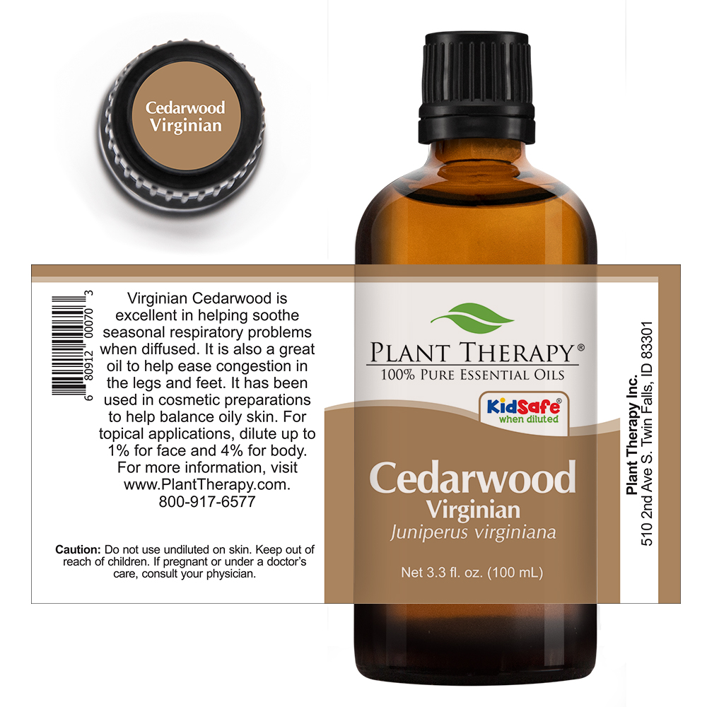 Plant Therapy Cedarwood Virginian Essential Oil 100% Pure  eBay