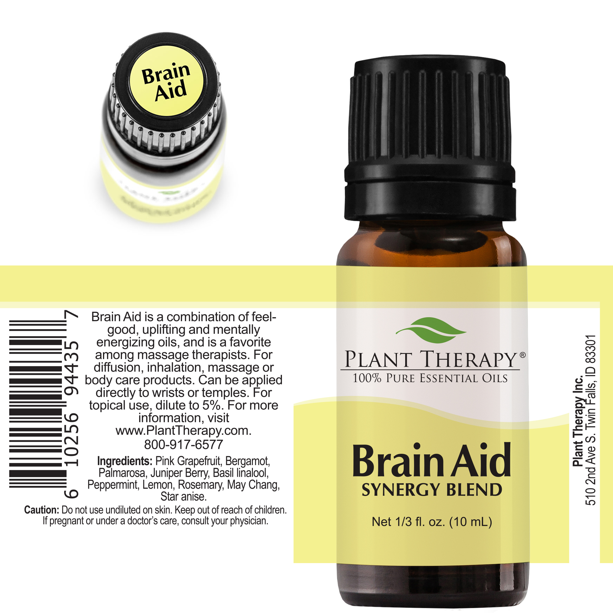 Plant Therapy Essential Oil Brain Aid Synergy Focus Blend 100