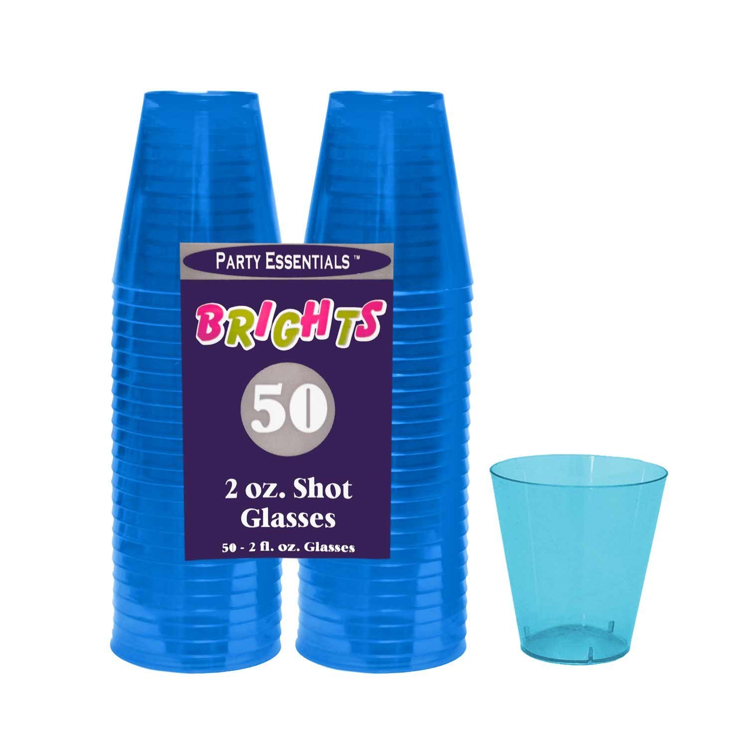 Party Essentials 50er Set Shotgläser Aus Hartplastik – Neonorange, 57 Ml, Perfekt Für Feste