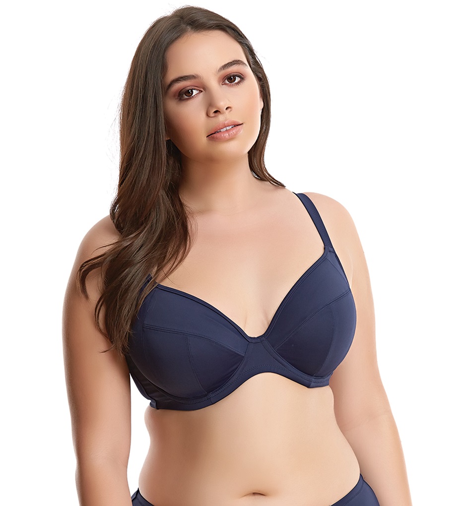 Elomi Essentials ES7504 W Underwired Plunge Bikini Top Black BLK CS