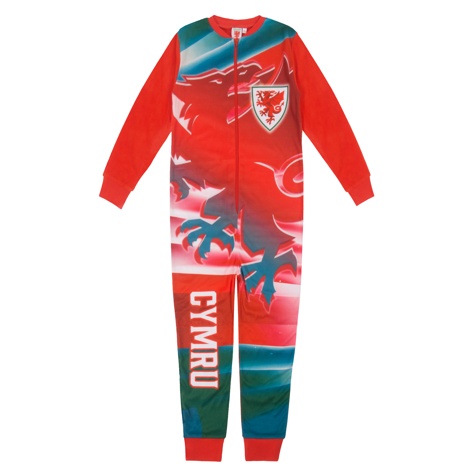Wales Cymru Jungen Pyjama All-In-One Nachtwäsche Kinder FAW OFFIZIELLES Fußball Geschenk - Bild 5 von 6