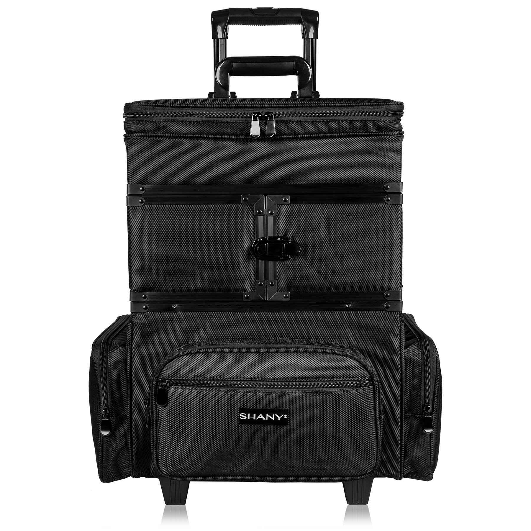 SHANY Large Travel Makeup Trolley Storage Case with Multi Compartments - BLACK SHANY Large Travel Makeup Trolley Storage Case with Multi Compartments - BLACK