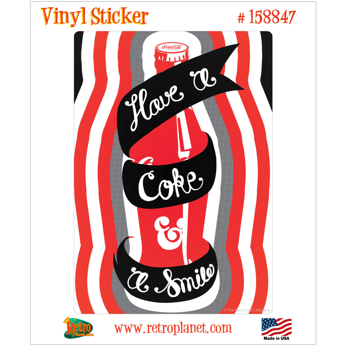 Coca-Cola Coke and a Smile Vinyl Sticker Pop Art Vintage ...