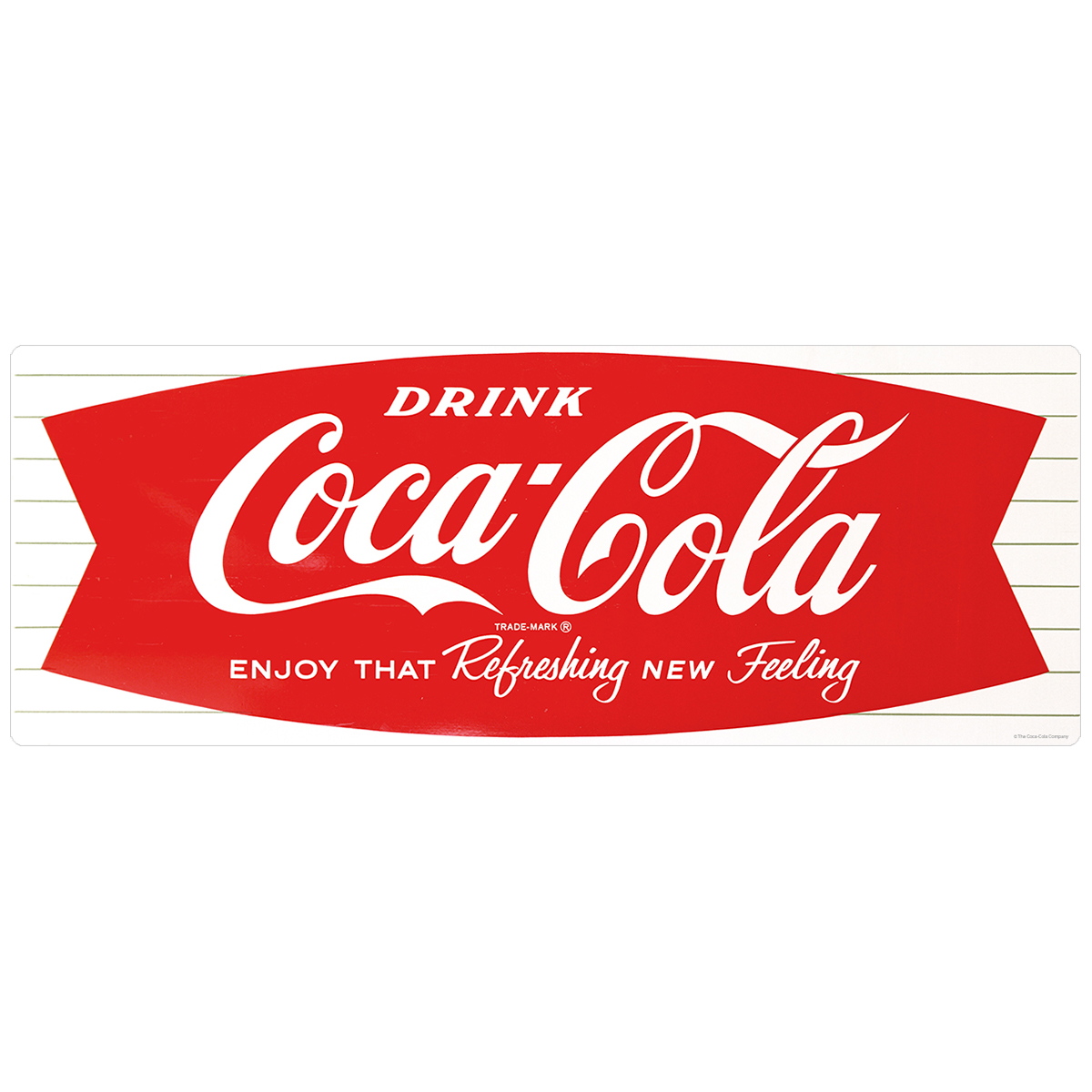 Coca-Cola Fishtail Refreshing New Feeling 1960s Wall Decal 24 x 9 Vintage Style