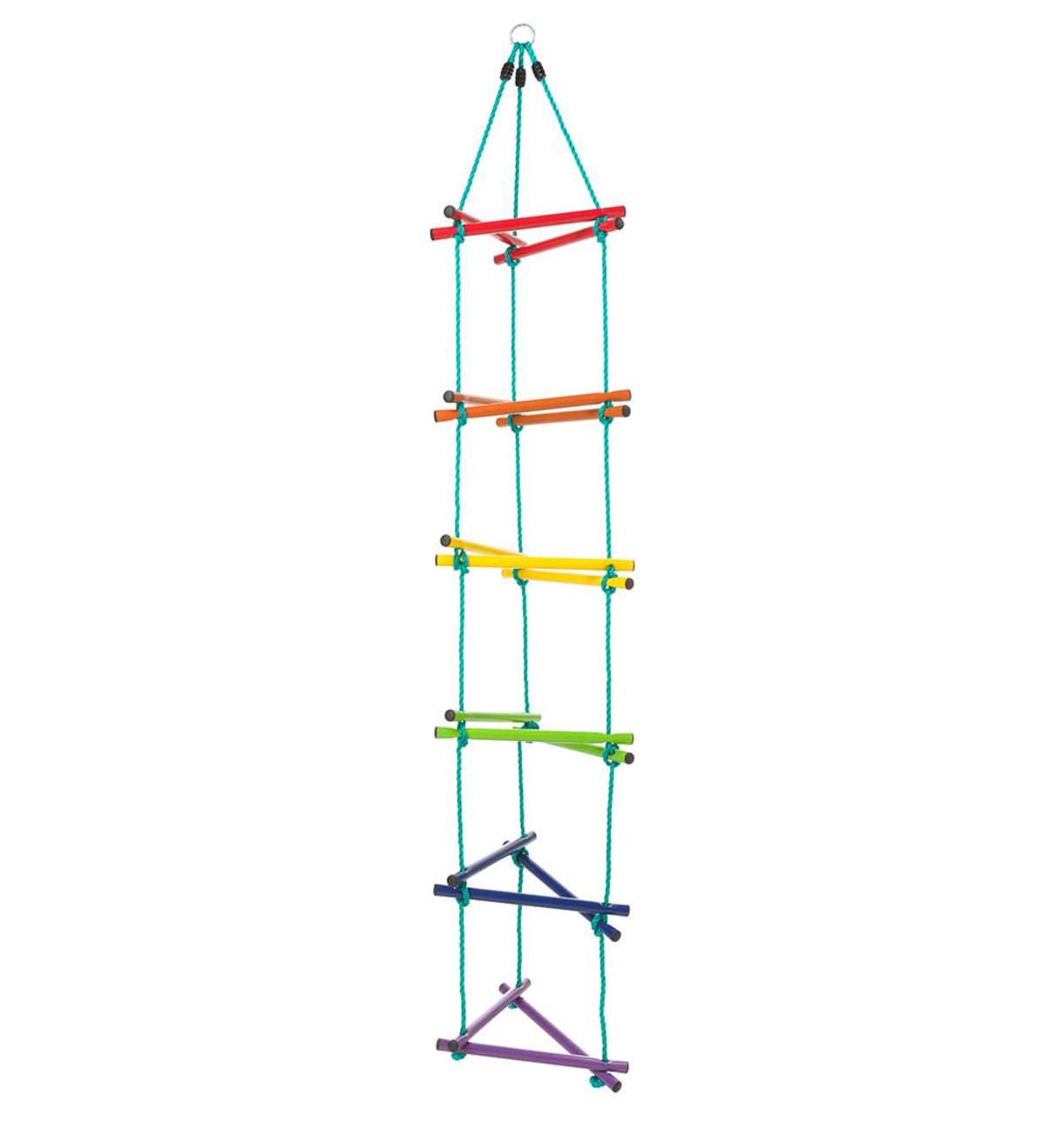 Rainbow Triangle WeatherResistant Kids' Rope Climbing Ladder, Colorful