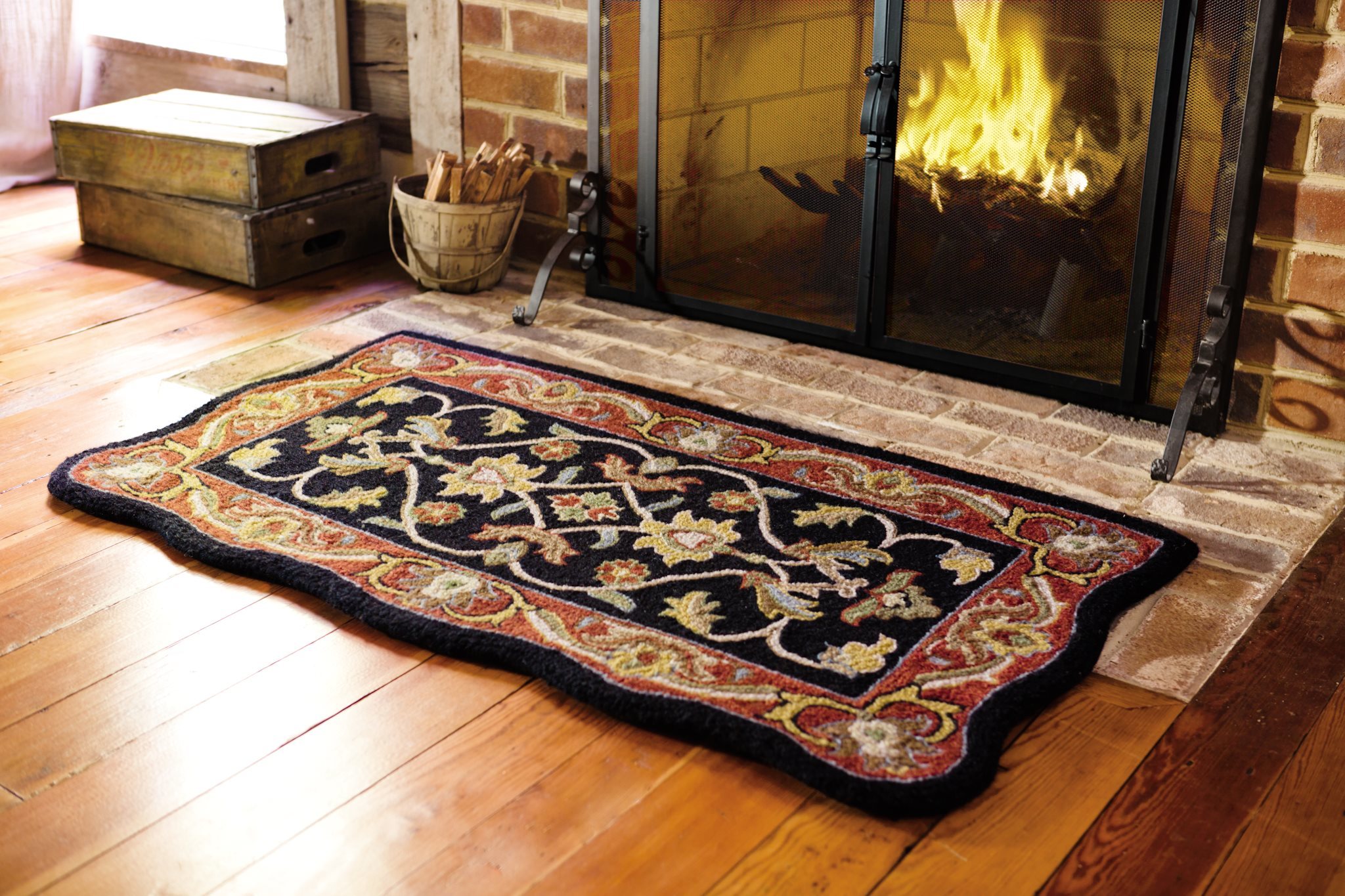 HandTufted Fire Resistant Scalloped Wool McLean Hearth Rug eBay