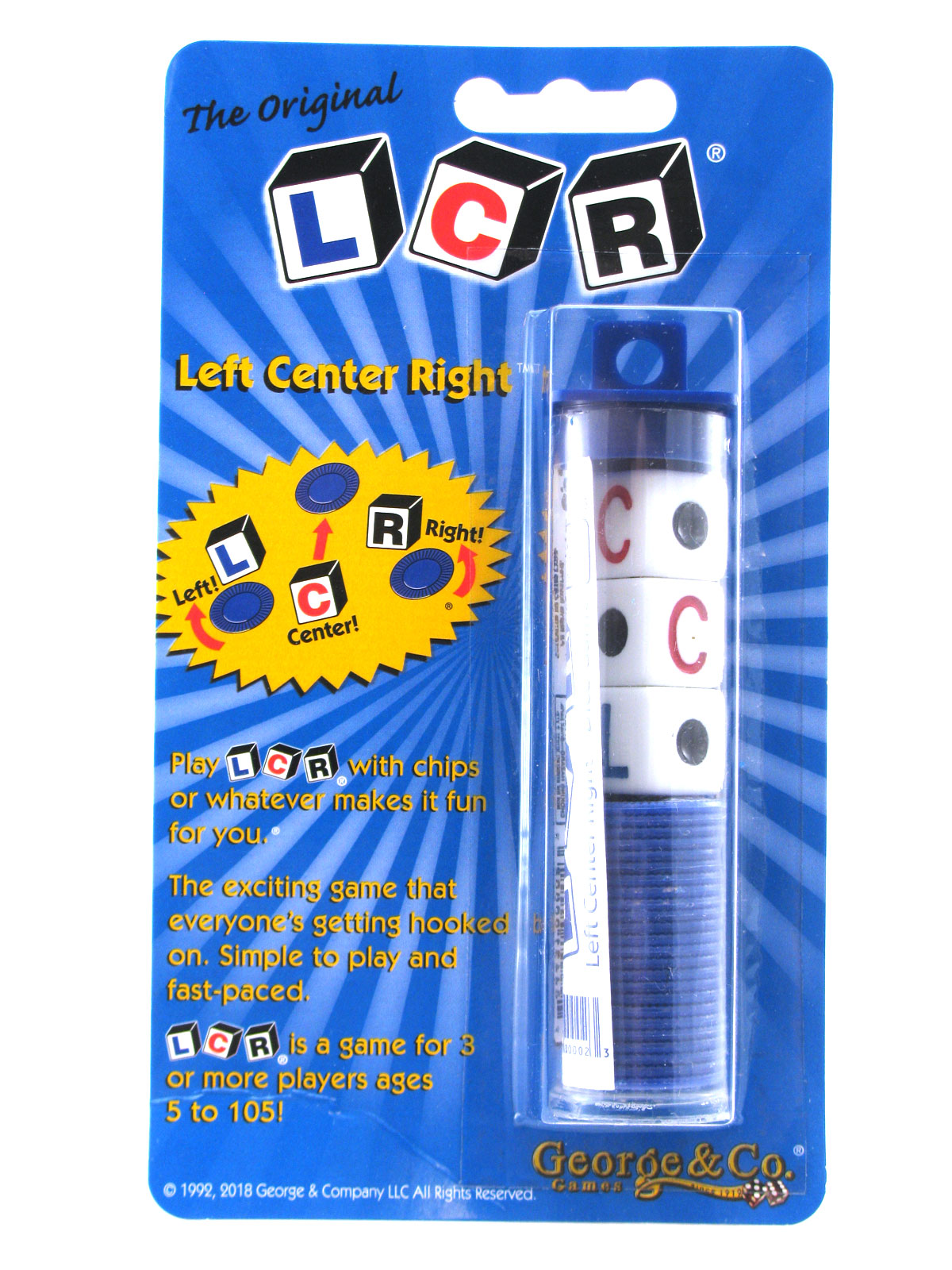 THE ORIGINAL LCR Left Center Right Dice Game In Tube Blister Choose Your Color 6 49 PicClick