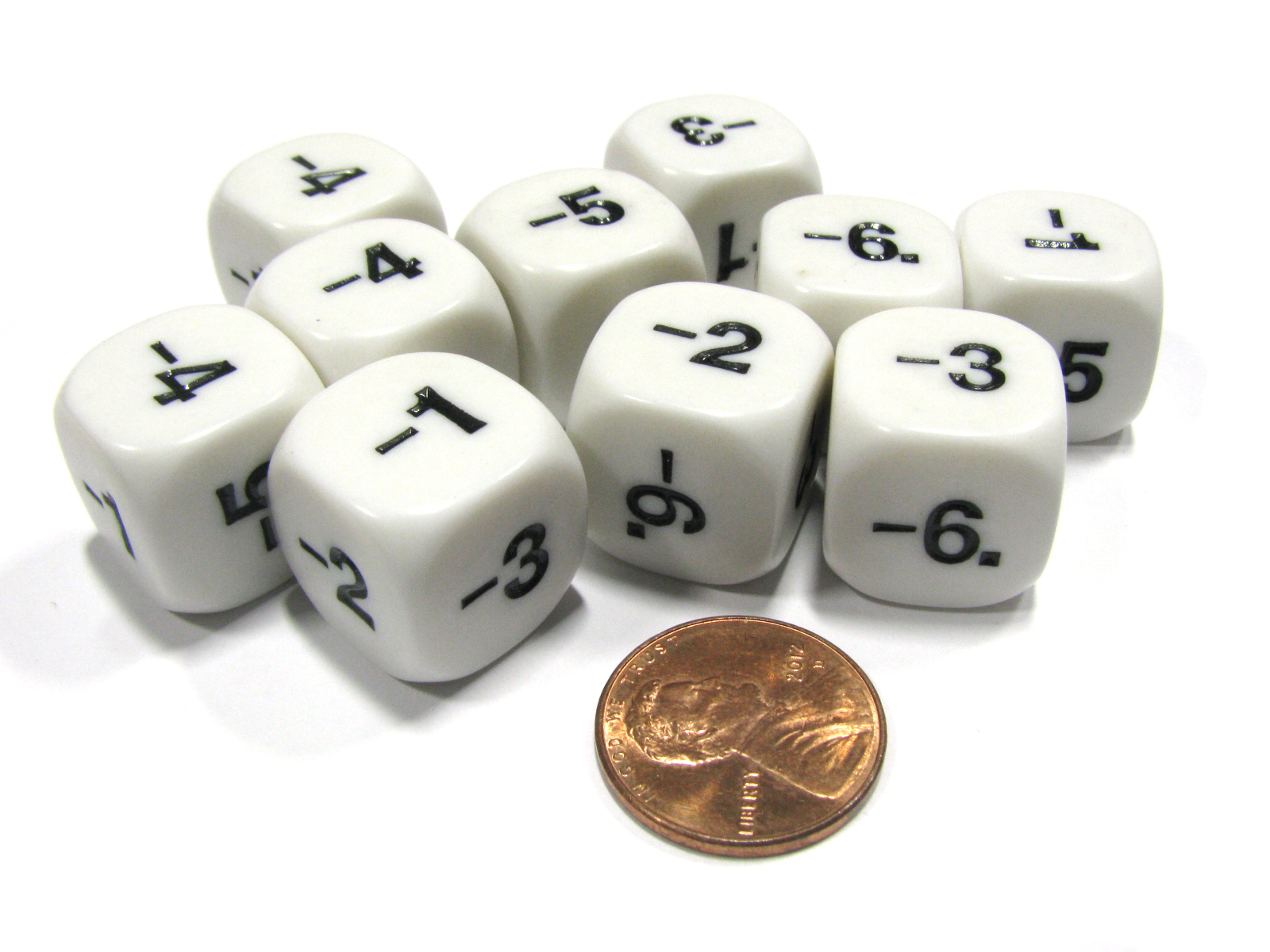 Set of 10 D6 16mm Educational Classroom Subtraction Subtract Basic Math