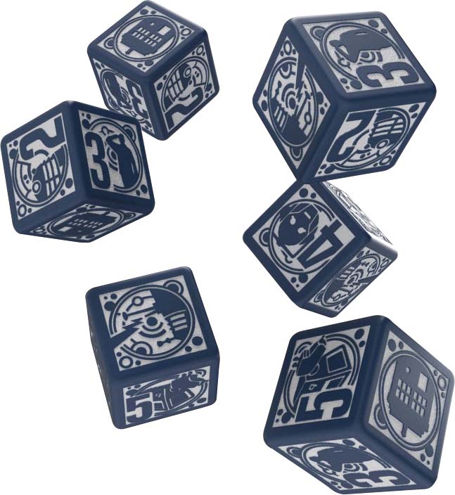 Doctor Who RPG Deluxe 6 Piece D6 Dice Set Blue with White
