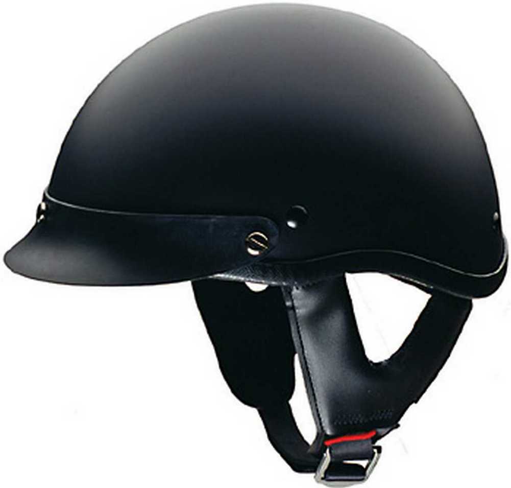 HCI Matte Black Motorcycle Half Helmet with Visor - ABS Shell 100