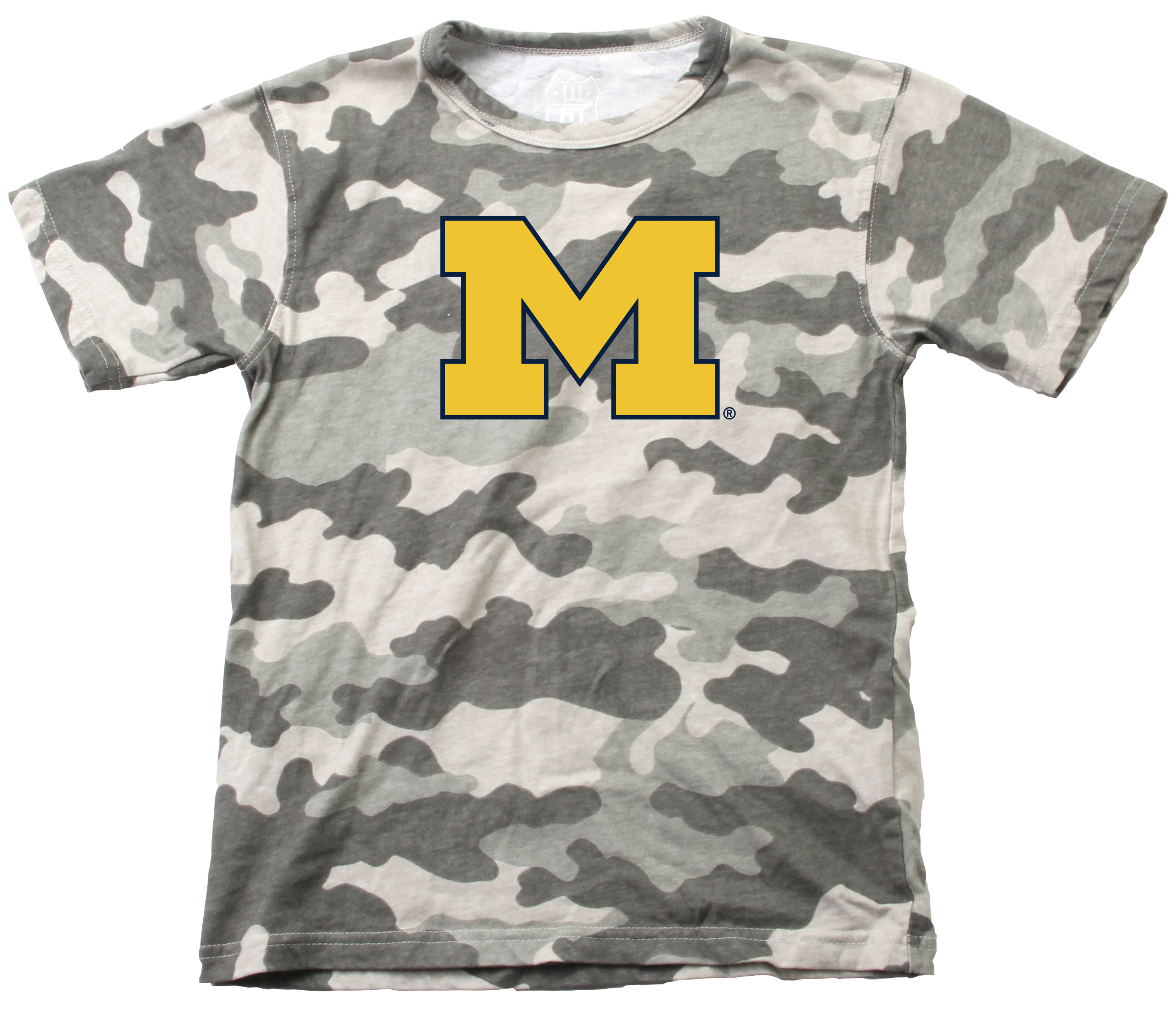 Wes & Willy Michigan Wolverines Camouflage Youth Short Sleeve Crew Neck T-Shirt - Picture 1 of 2