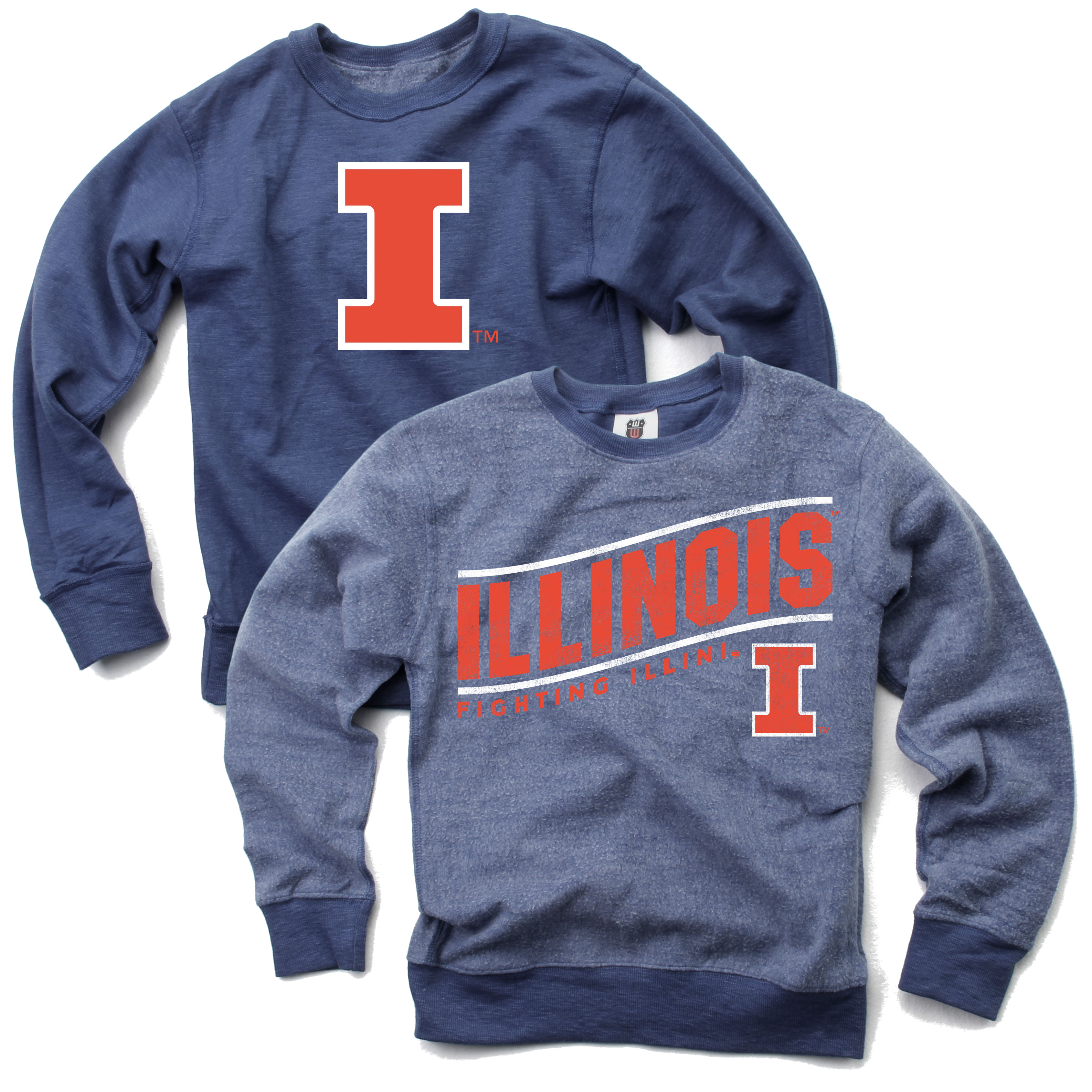 Wes & Willy Illinois Fighting Illini Reversible Youth Fleece Sweater – Navy - Picture 1 of 2