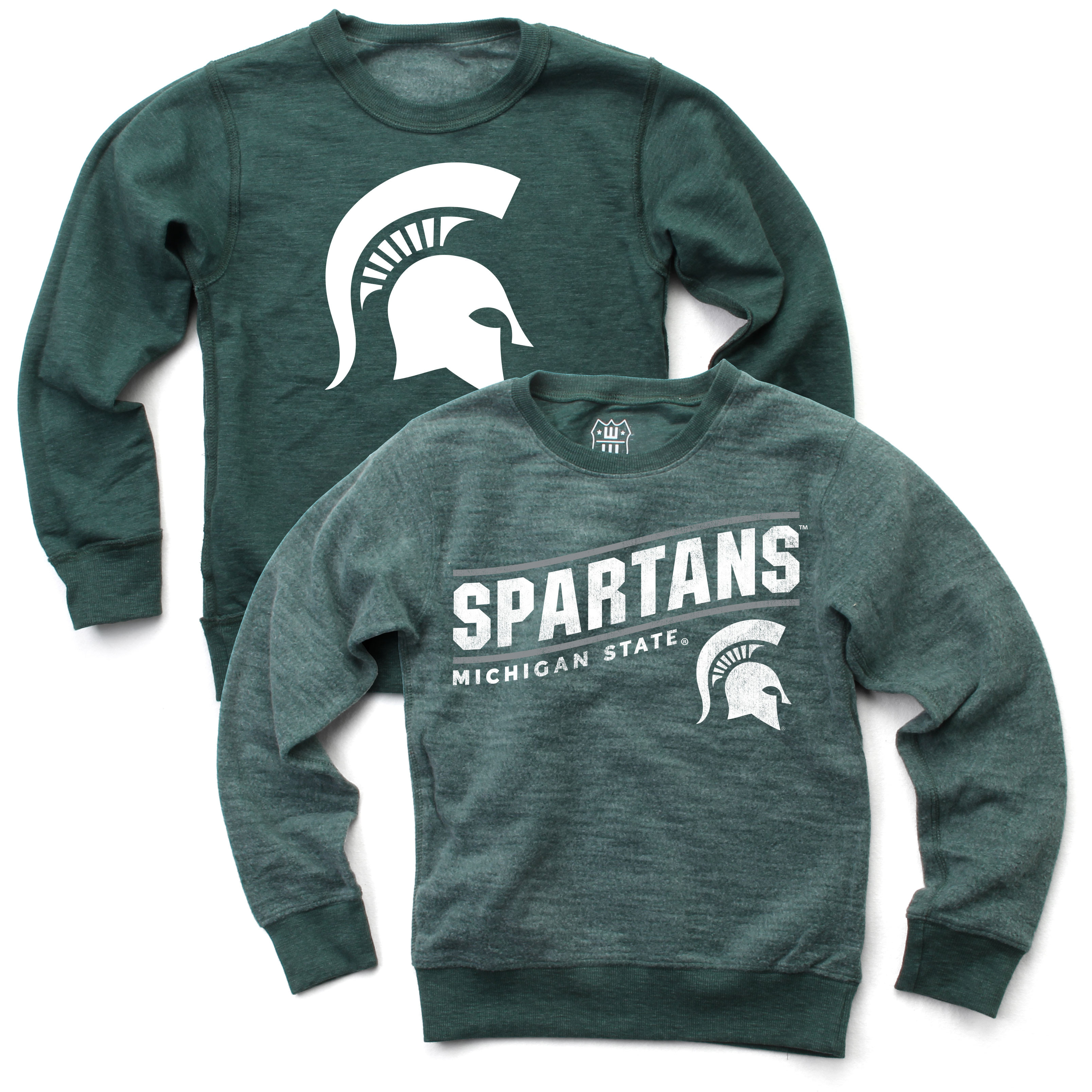 Wes & Willy Michigan State Spartans Reversible Youth Fleece Sweater – Green - Picture 1 of 2
