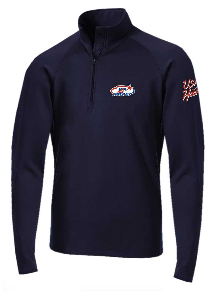 USA Hockey Mens Zip Gravity Performance Fleece Jacket Athletic Sweatshirt Gray