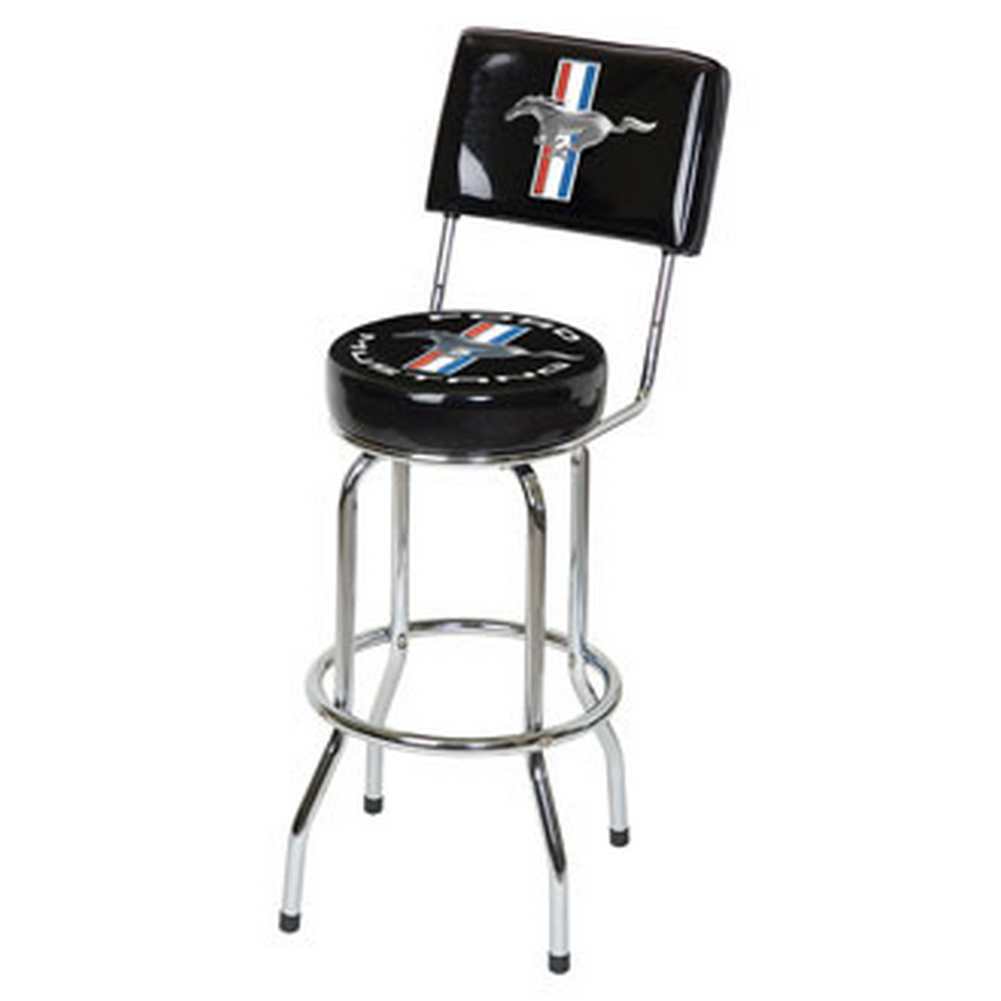 Genuine Ford Mustang Bar Stool with Backrest, Black FRD42203 661154422034 eBay