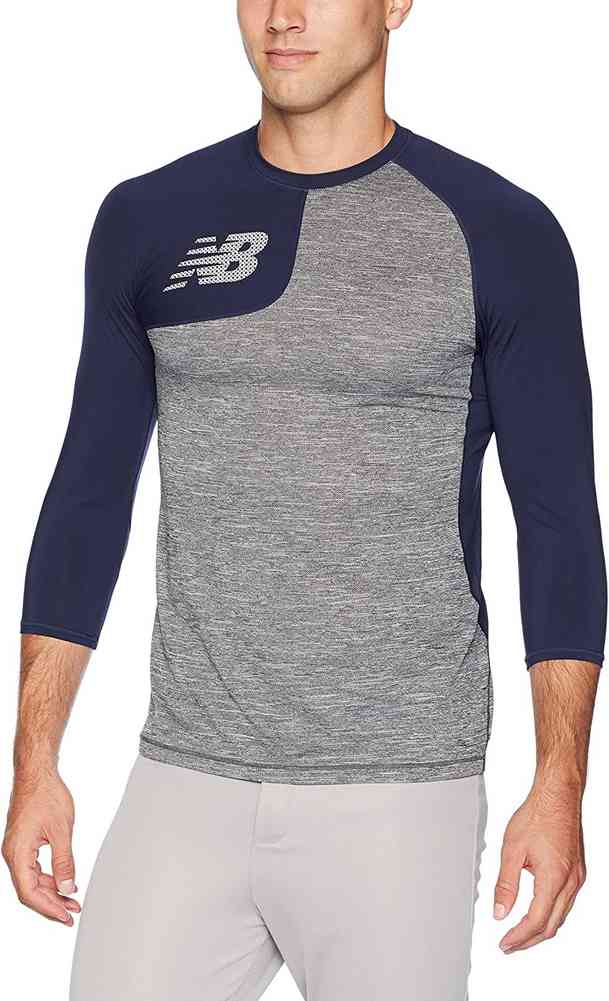 New Balance Mens Asym 2.0 Rightie Baseball Tee Shirt 3/4 Sleeve Top Colors - Picture 2 of 4