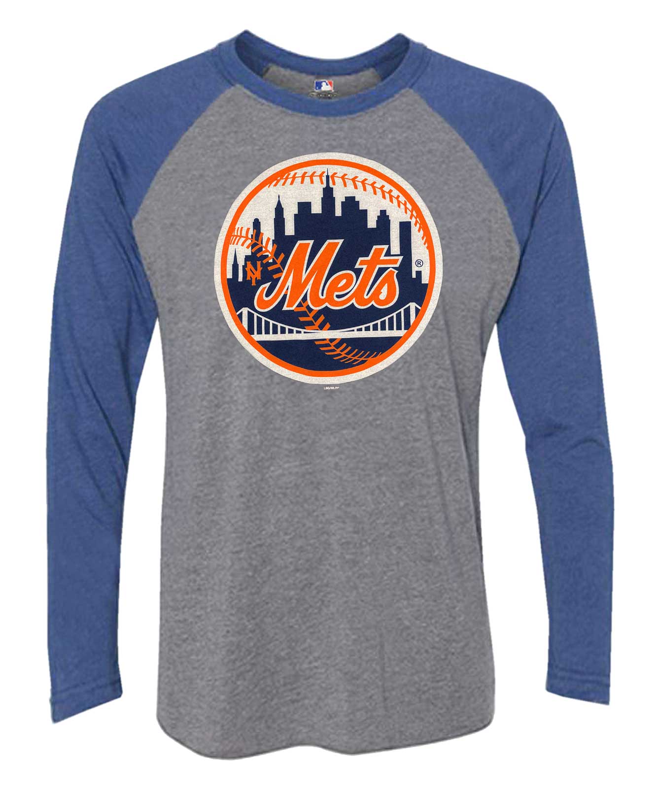 Fanatics Men's MLB New York Mets Jumbo Logo Long Sleeve Crew Neck T-Shirt,  Gray