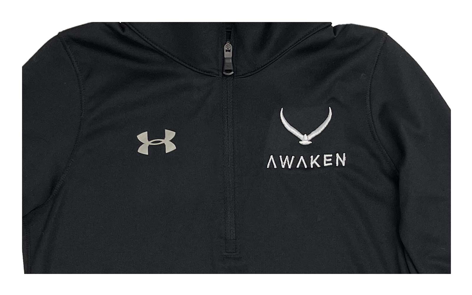 Under Armour UA Youth Girls Awaken � Zip Pullover Shirt Thumb Hole 1326796 - Picture 2 of 3