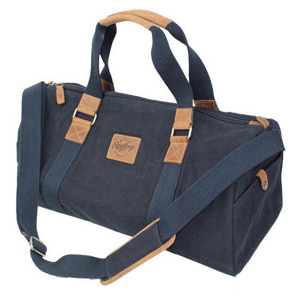 Rawlings Quagga Canvas Collection Duffel Bag Baseball Gym Duffle Navy