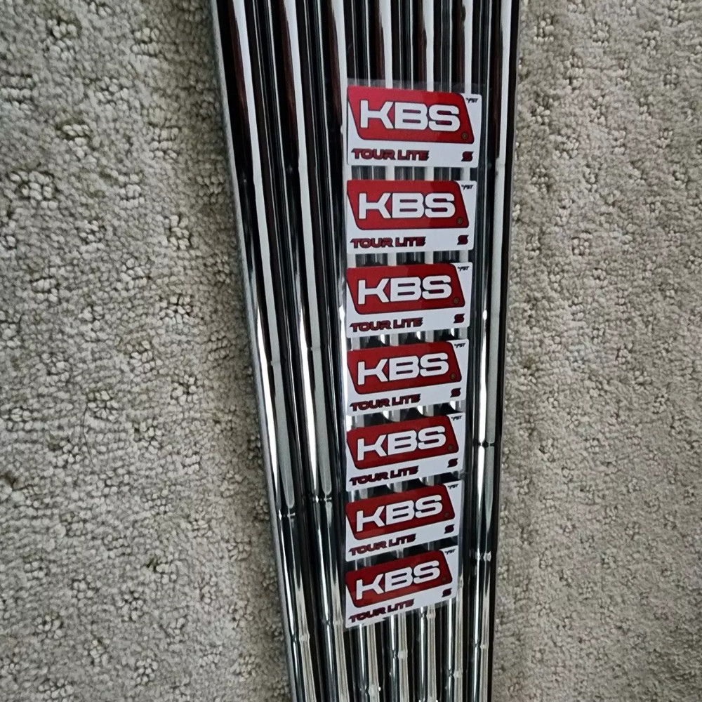 NEW Uncut KBS Tour Lite Steel Iron Shaft Stiff Flex 4-PW 7 Shafts