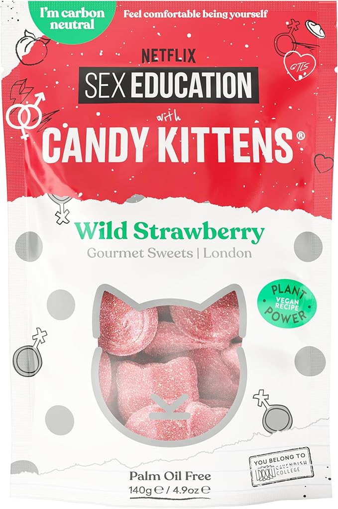 Candy Kittens Candy Kittens Wild Strawberry Vegan Sweets 140g-10