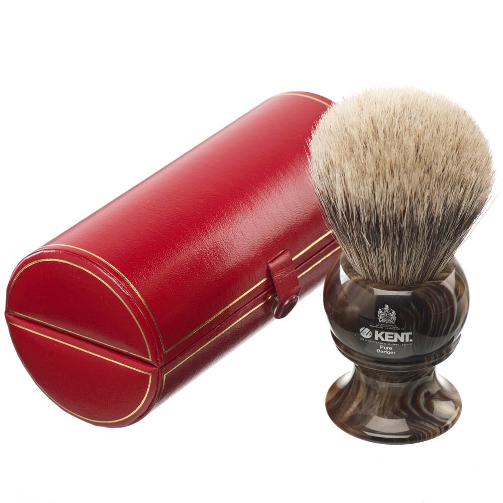 Kent Large Size Badger Bristle Horn Shaving Brush H12 5011637300406