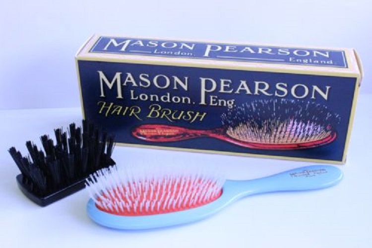 Mason Pearson N3 Handy Size Nylon Tufts Thick Hair Brush, Cleaner, Box