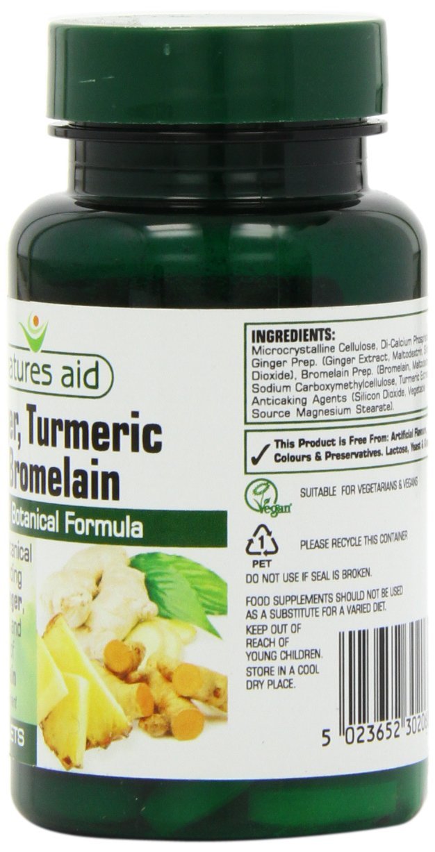 Natures Aid Ginger Turmeric and Bromelain 60 Tablets 5023652302068 eBay