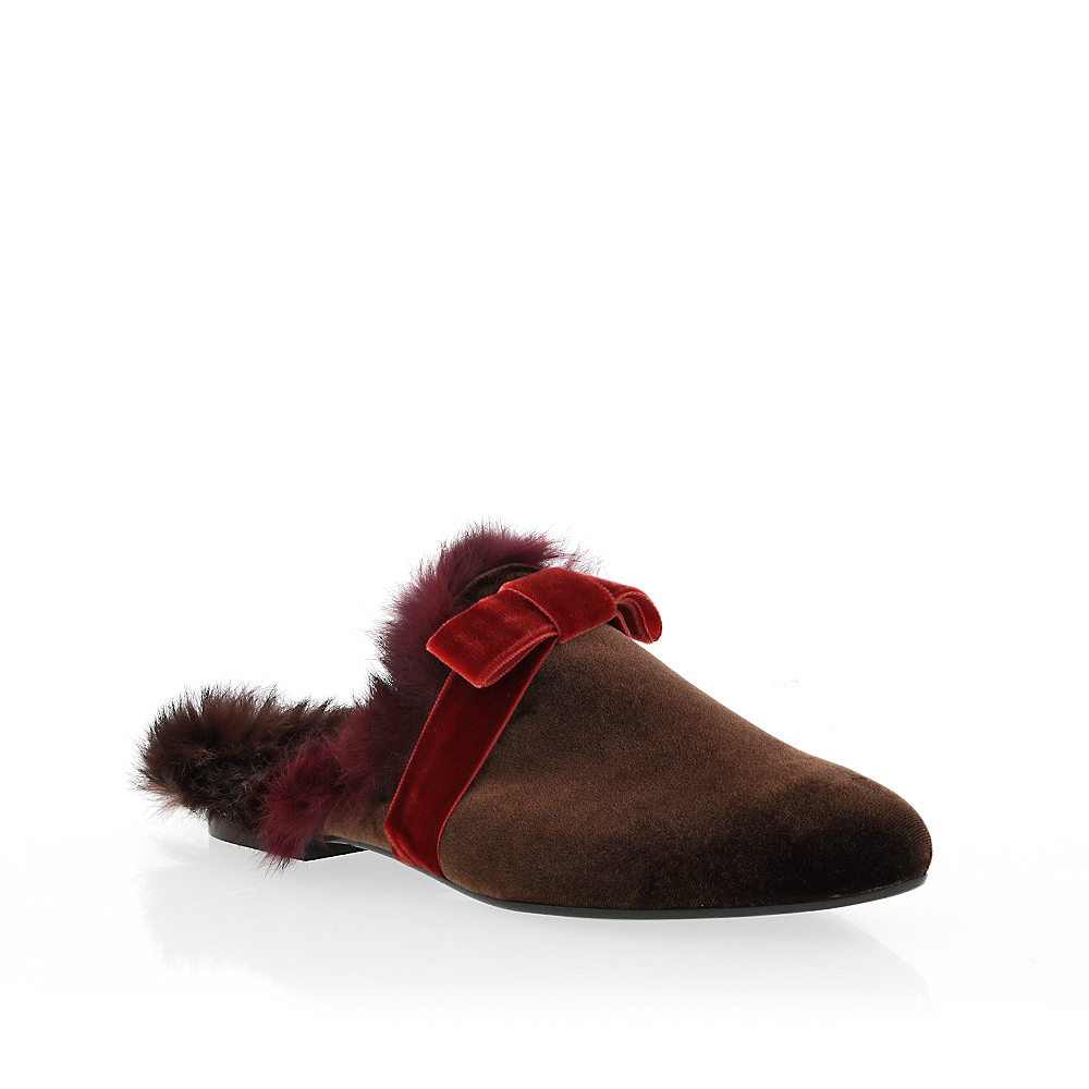 Amanda Gregory Velvet Niedrig Heel Heel Niedrig Slide With Bow e3a8ef Amanda Gregory Velvet Niedrig Heel Heel Niedrig Slide With Bow e3a8ef